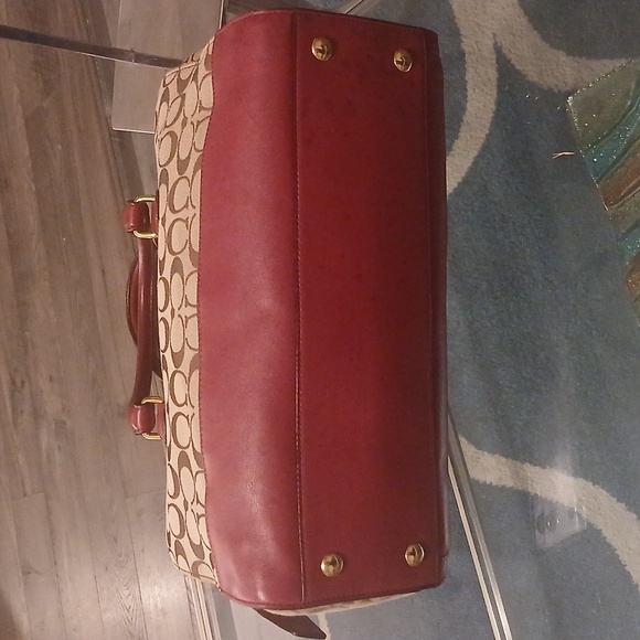 Coach Brooke Carryall Red and Tan Shoulder Bag - Picture 8 of 13